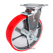 SCpb 80 Большегрузная полиуретановая поворотная колесная опора с тормозом д200 (VILS)