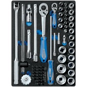 KING TONY Набор торцевых головок 1/4", 1/2" с принадлежностями, ложемент, 60 предметов KING TONY 9-7560MRV01