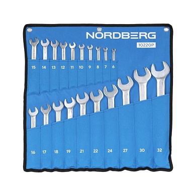 Набор ключей комбинированных 20 шт, планшет тетрон NORDBERG 10220P