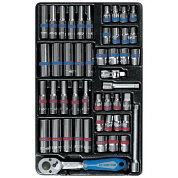 KING TONY Набор торцевых головок 1/4" с принадлежностями, ложемент, 48 предметов KING TONY 9-2548CR