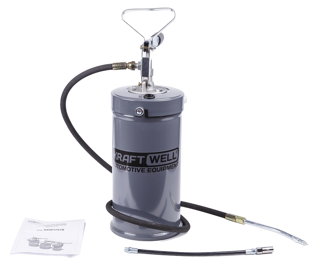 KraftWell KRW1797B Нагнетатель солидола с ручным приводом 5 л