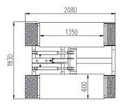 KraftWell FORBI 4.5G Подъёмник комплект ножничный г/п 4,5 т.  шиномонтажный мобильный