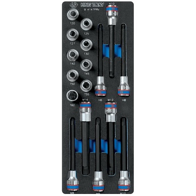 KING TONY Набор насадок Hex, Torx и Spline, ложемент, 17 предметов KING TONY 9-4147PRV