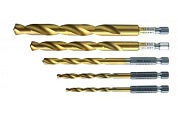 HOEGERT Набор сверл по металлу с шестигранным хвостовиком 1/4'', набор 4, 5, 6, 8, 10 мм, сталь HSS