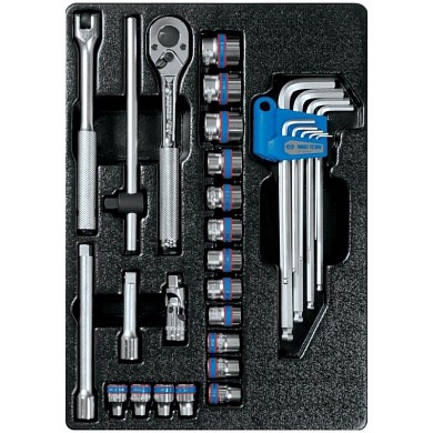 KING TONY Набор торцевых головок 3/8" с принадлежностями, ложемент, 31 предмет KING TONY 9-93523MR