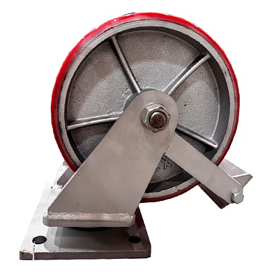 SCpb 90 MAX-2 TW Сверхбольшегрузная сдвоенная поворотная колёсная опора с тормозом, полиуретан, г/п 3400 кг, д. 300 (VILS)