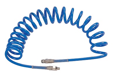 Шланг пневматический спиральный высокого давления 13х18 мм, 15 м, М1/2, полиуретановый MIGHTY SEVEN