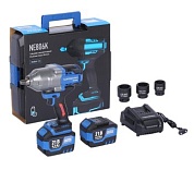 Гайковерт аккумуляторный, 1/2", 21 В, 1500 Нм, 2 аккумулятора 6 A и зарядное устройство, в кейсе NORDBERG NE806K-1/2