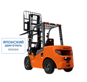 Бензиновый погрузчик CPQD25-RCK2 с японским двигателем, свободным подъемом и боковым смещением вил