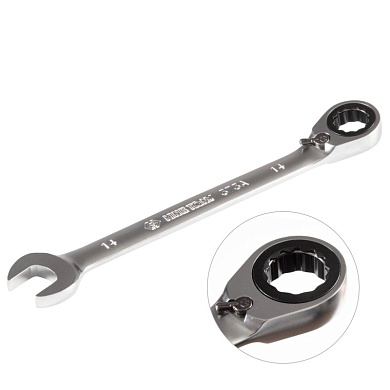 Ключ трещоточный комбинированный с реверсом 14 мм KING TONY 373A14M