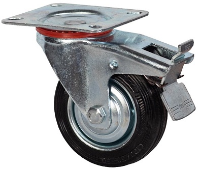Колесо промышленное поворотное с тормозом 200 мм SCb 80
