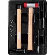 KING TONY Набор выколоток и керн с молотками, ложемент, 6 предметов KING TONY 9-90106SR