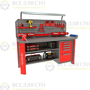 Верстак слесарный с тисками Гефест-ВС-005-ЭПОБ-Т2Н2