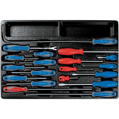 KING TONY Набор отверток, съемник клипс и гибкий магнит, ложемент, 19 предметов KING TONY 9-31919MR